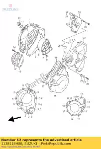 suzuki 1138118H00 couvercle, vilebrequin - La partie au fond