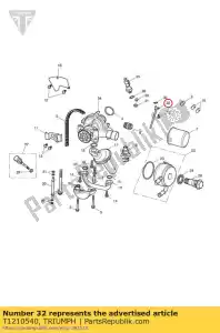 triumph T1210540 pipe, oil, breather drain - Bottom side