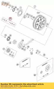 KTM 90110015100 rear wheel rep. kit 390 duke - Bottom side