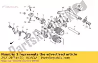 24212HP1670, Honda, widelec, ?rodkowa d?wignia zmiany biegów honda trx 450 2004 2005, Nowy