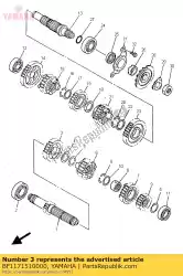 versnelling, 5e rondsel van Yamaha, met onderdeel nummer BF1171510000, bestel je hier online: