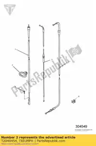 triumph T2040454 acelerador de cable - Lado inferior