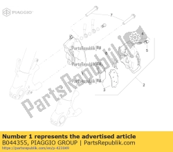 Aprilia B044355, Pinça de freio dianteiro direita, OEM: Aprilia B044355