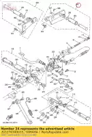 2UJ274300035, Yamaha, Repose-pieds arrière assy 1 yamaha  xv 250 1992 1994 1995 1996 2017 2018 2019 2020 2021, Nouveau