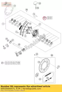 ktm 00050000975 kit raio traseiro '19' preto - Lado inferior