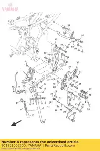 yamaha 901851002300 nut, self-locking - Bottom side