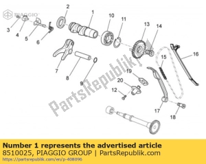 aprilia 8510025 front camshaft - Bottom side