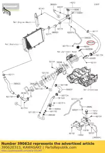 Kawasaki 390620313 slangkoeling, cap-thermo - Onderkant