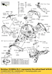 Here you can order the tank-comp-fuel,m. F. S. Bla zr800 from Kawasaki, with part number 510895184739: