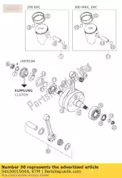 Qui puoi ordinare conr. Rep. Kit 250/300 132mm '96 da KTM , con numero parte 54630015044: