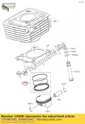 Here you can order the 01 ring-set-piston from Kawasaki, with part number 130080580: