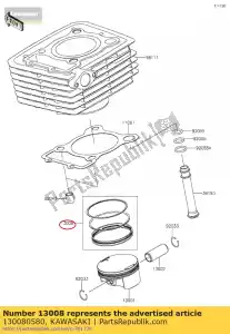 kawasaki 130080580 01 ring-set-piston - Bottom side