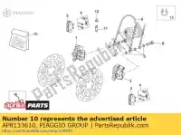 AP8133610, Piaggio Group, Zacisk hamulca obr. zestaw aprilia  atlantic habana leonardo mojito mojito custom scarabeo sonic sport city sport city cube sport city street sr zd4kla00 zd4te zd4vfb00, zd4vfd00, zd4vfu00, zd4vfj, zd4vz000 50 100 125 150 200 250 300 400 492 500 1998 1999 2000 2001 2002 2003 2004 2, Nowy