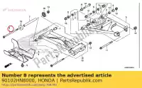 90102HN8000, Honda, parafuso, flange, 10x170 honda trx650fa fourtrax rincon trx680fa 650 680 , Novo