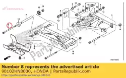 bout, flens, 10x170 van Honda, met onderdeel nummer 90102HN8000, bestel je hier online: