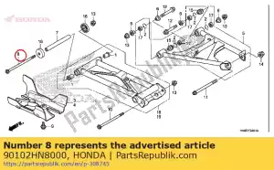 Honda 90102HN8000 boulon, bride, 10x170 - La partie au fond