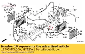 Honda 19505MCA000 mangueira, rr. radiador - Lado inferior