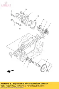 yamaha 958170606000 perno, brida - Lado inferior