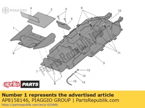 aprilia AP8158146 zadel supp. front lockup - Onderkant