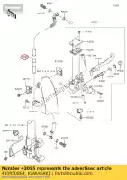 430950864, Kawasaki, tubo freno, fr, 1.387 millimetri kawasaki d tracker 150 klx150bf , Nuovo