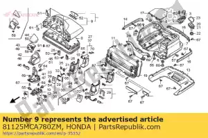 Honda 81125MCA780ZM conjunto de tampa, porta-malas (wl) * r259 - Lado inferior