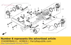 Honda 33408MBA611 porca, clipe - Lado inferior