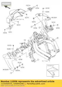 Kawasaki 110560935 support, carénage, lh - La partie au fond