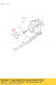 aprilia 486237 tapa de la bomba de agua - Lado inferior