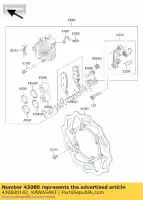 430800142, Kawasaki, caliper-sub-assy, ??fr kawasaki kx  f kx250f kx450f 450 250 , Novo