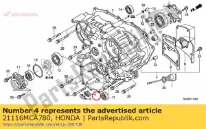 honda 21116MCA780 corps, tamis de pompe à huile de récupération - La partie au fond