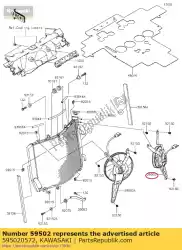 Ici, vous pouvez commander le fan-assy, ?? Rh zx1400eef auprès de Kawasaki , avec le numéro de pièce 595020572: