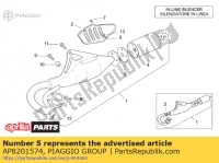 AP8201574, Aprilia, Guarnizione del tubo di scarico, Nuovo