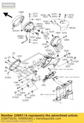 Here you can order the lens-comp,head lamp vn2000-a1h from Kawasaki, with part number 230070030: