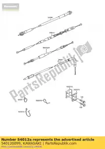 Kawasaki 540120099 kabel-gasklep, sluitend - Onderkant