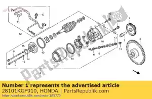 Honda 28101KGF910 engrenage, démarreur (13t - La partie au fond