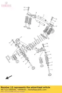 yamaha 4X7121590000 screw, valve adjusting - Bottom side