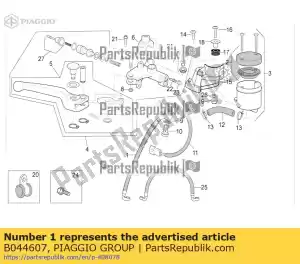 Piaggio Group B044607 tubo de freio dianteiro hecu abs-clamp - Lado inferior