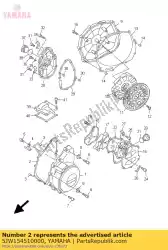 Ici, vous pouvez commander le joint, couvercle de carter 1 auprès de Yamaha , avec le numéro de pièce 5JW154510000: