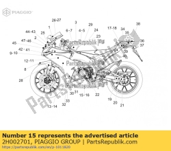 Aprilia 2H002701, Calcomanía de carenado inferior derecho 