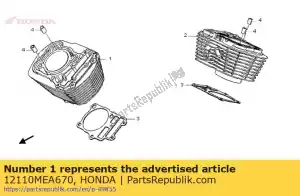 Honda 12110MEA670 cilindro compuesto, fr - Lado inferior