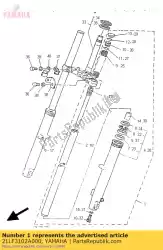 Aqui você pode pedir o garfo dianteiro assy lh em Yamaha , com o número da peça 21LF3102A000: