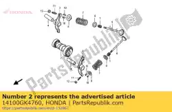 Ici, vous pouvez commander le arbre à cames comp. Auprès de Honda , avec le numéro de pièce 14100GK4760: