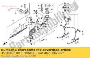 Honda 35340MEL003 switch assy., fr. pare - Lado inferior