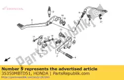 Aquí puede pedir interruptor de montaje., rr. Detener de Honda , con el número de pieza 35350MBTD51: