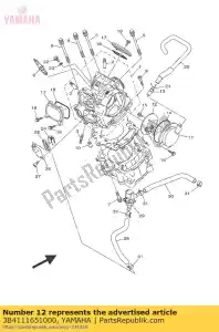 yamaha 3B4111651000 plaque, reniflard - La partie au fond