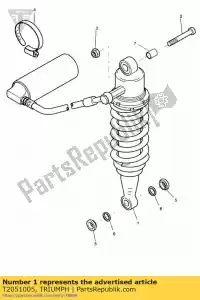 triumph T2051005 unité de suspension arrière - La partie au fond