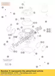 Ici, vous pouvez commander le cylindre + piston kpl. 2011 auprès de KTM , avec le numéro de pièce 54830038400: