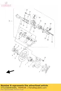 yamaha 5TG2580W0000 remklauw, achter 2 - Onderkant