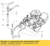 840689, Piaggio Group, tuyau union     , Nouveau