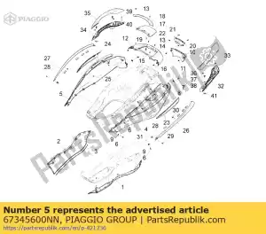 Piaggio Group 67345600NN lado trasero del cuerpo r.h. - Lado inferior